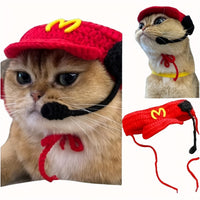 Handmade Cat Chef Hat Pet Birthday Accessories Cotton Knitted Sweater For Small To Medium Cats And Dogs Pet Supplies Cat Clothes